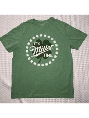 Miller High Life Shamrock Graphic T-Shirt Green St. Patrick’s Day Size Large